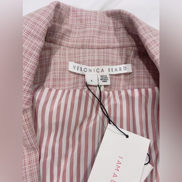 NWT $695 Veronica Beard Steele Plaid Pink Clay Dickey Jacket Blazer - Picture 4 of 6